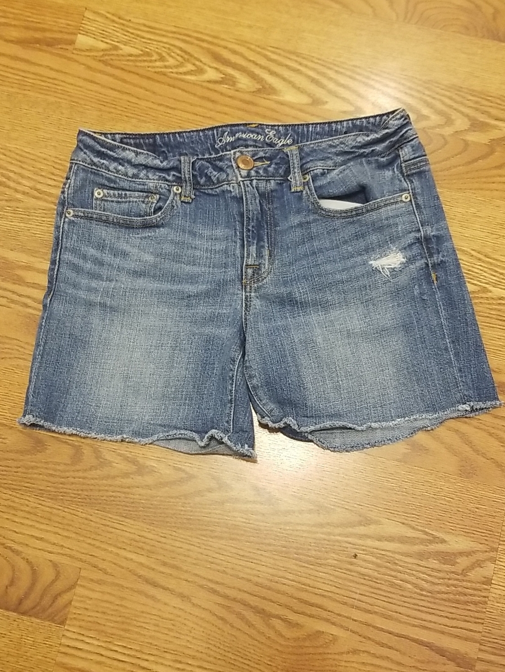 American Eagle Outfitters Distressed Blue Denim Cutoff Shorts